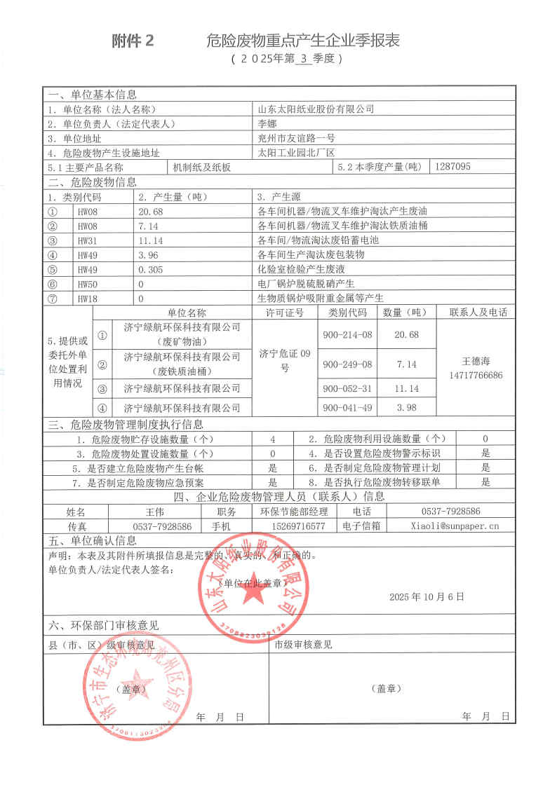 2025年雅博app官方入口危险废物第三季度报表.jpg